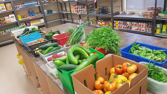 853 kilograms of fresh produce was grown for the Port Cares Food Bank. This picture shows some of the vegetables harvested for Port Cares.