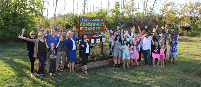 Volunteers from Port Colborne gather at Lockview Park to grow fresh produce for the Port Cares Reach Out Centre Food Bank.